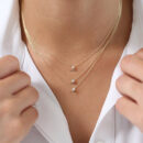Minimalist Jewelry Solitaire Diamond Silver Necklace