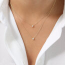 Minimalist Jewelry Solitaire Diamond Silver Necklace