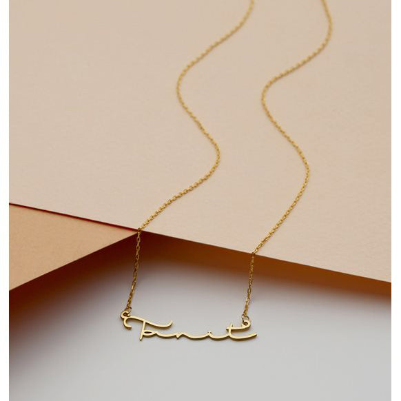 Handwriting Name Necklace Rose Gold Pendant with Chain - Image 4