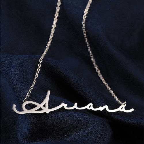 Handwriting Name Necklace Rose Gold Pendant with Chain - Image 5