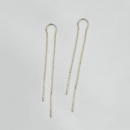Pull Through Long Chain Threader Earrings in Silver