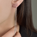 Pull Through Long Chain Threader Earrings in Silver