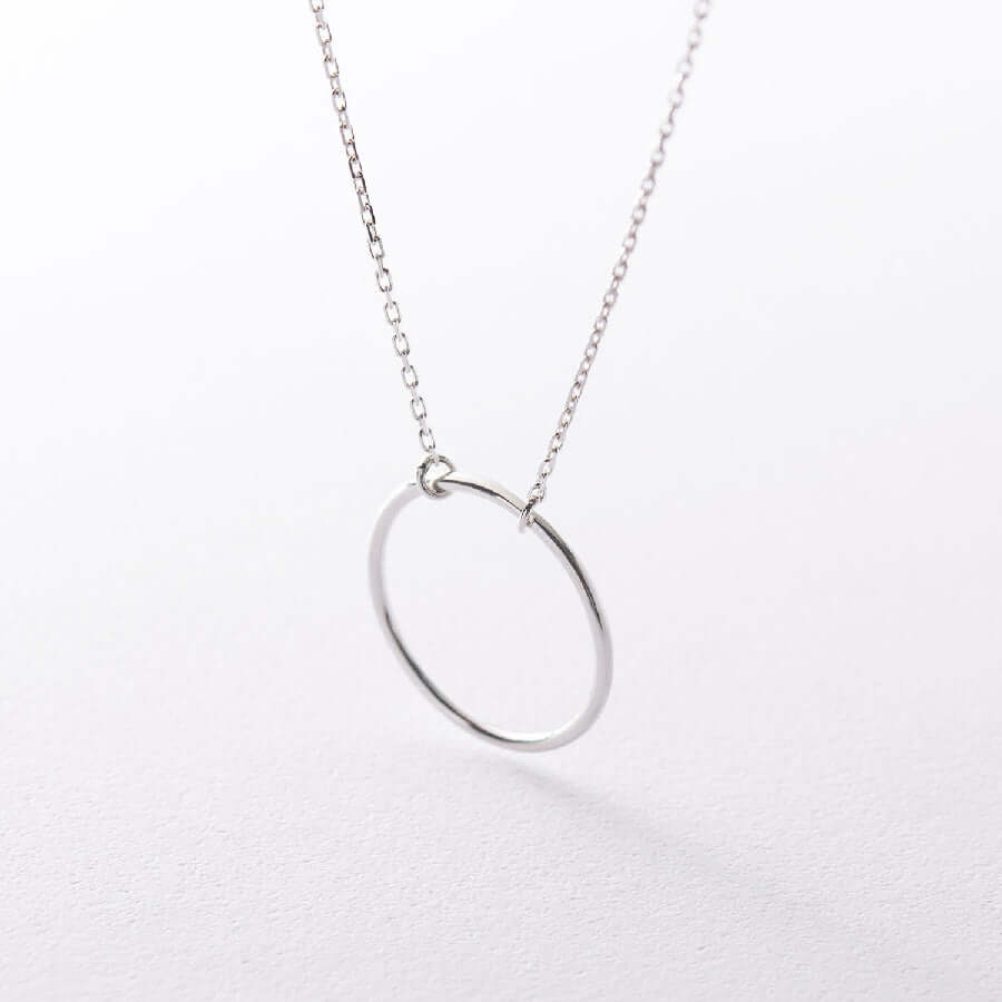Silver Choker Necklace with Open Circle Charm Bridesmaid Gift - Image 2