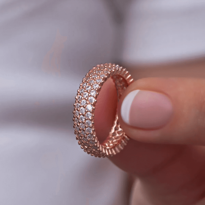 CZ Eternity Band Ring Sterling Silver Classic Jewelry - Image 6