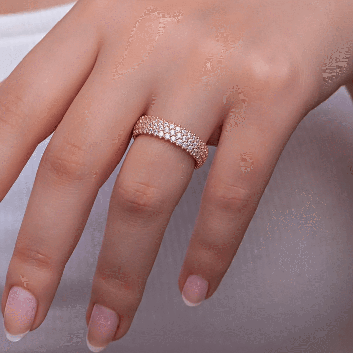 CZ Eternity Band Ring Sterling Silver Classic Jewelry - Image 8
