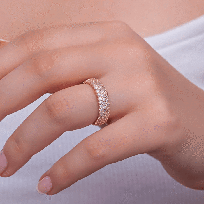 CZ Eternity Band Ring Sterling Silver Classic Jewelry - Image 9