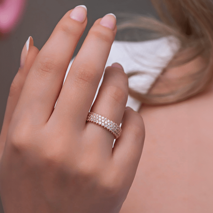 CZ Eternity Band Ring Sterling Silver Classic Jewelry - Image 10