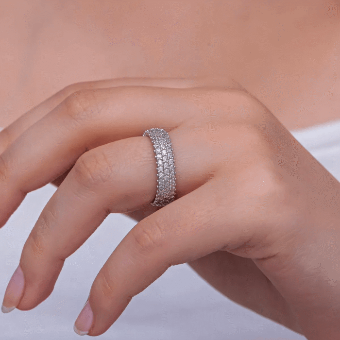 CZ Eternity Band Ring Sterling Silver Classic Jewelry - Image 14
