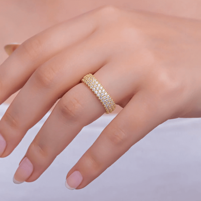 CZ Eternity Band Ring Sterling Silver Classic Jewelry - Image 3