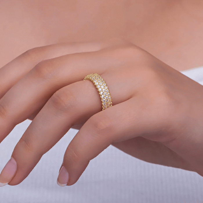 CZ Eternity Band Ring Sterling Silver Classic Jewelry - Image 5